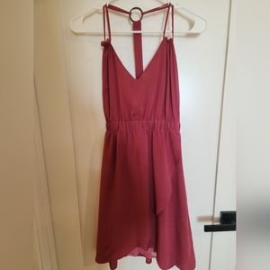 Naked Zebra Chiffon Mini Wrap Dress, Burgundy, Mauve, Fuschia